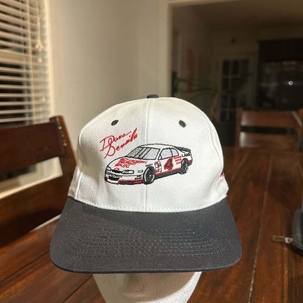 Vintage 1990s KC Dale Earnhardt Signature 4 Racing Snapback White Hat